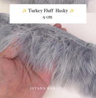 Aplikasi Bulu Lembut Halus Turki Turkey Fluff  Feathers 9cm Bordir Renda