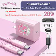 (สายชาร์จ+สายชาร์จ) สายชาร์จ Sanrio Hello Kitty ของแท้ 100% สายชาร์จ PD 20W ชาร์จเร็ว สายชาร์จ Light