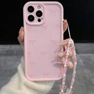 Pink Bowknot Fashion 1pc Straight Edge Perforated Phone Case Compatible With IPhone 16/15 Pro Max, 1