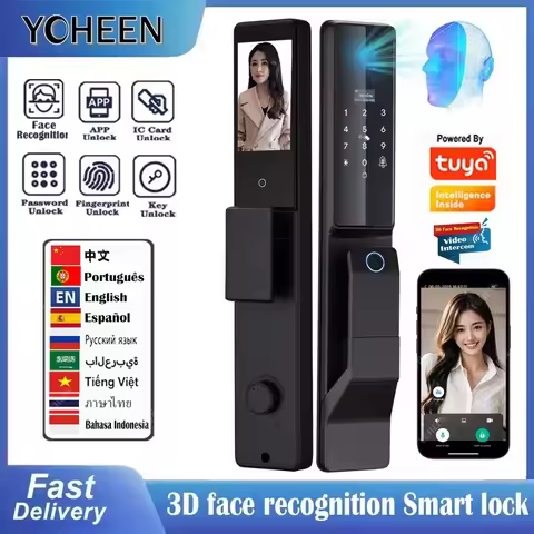 Proactive Unlocking Lock Door Voice Intercom Tuya Wifi App Full-automatic Face Fingerprint 6068 6085