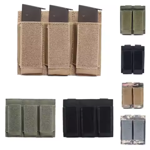 Double&Triple 9MM Magazine Pouch MOLLE Tactical Pistol Magazine Bag Glock 1911 92 CZ Hunting Accesso