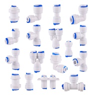 5Pcs 1/4" 3/8"Tee Y Elbow Straight  tube reverse osmosis aquarium quick connections ro elbow water s
