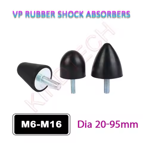 1-10Pcs Male-End Single Thread M6 M8 M10 M12 M16 Conical Pointed Rubber Shock Absorber Isolation Mou