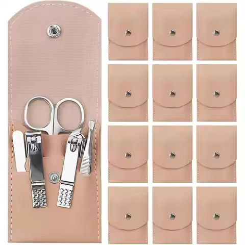12-Piece Stainless Steel Nail Care Set with 7-in-1 Professional Pedicure Tools, Pink