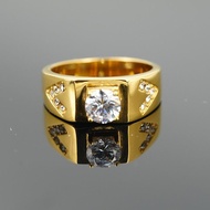 Nhẫn Thép Titan Cho Nam Nhẫn Cưới Cho Cặp Đôi Nhẫn Kim Cương Đơn Giản Sang Trọng Nhẫn Thép Màu Vàng