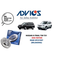 (2PCS1SET) 100% ADVICS AISIN NISSAN XTRAIL T30 T31 REAR DISC ROTOR B6R107