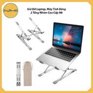 N8 2-Tier Aluminum Tablet Laptop Stand, Adjustable Height/ 2-Tier Laptop Shelf