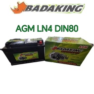 [Installation Available] DIN80L DIN80 LN4 | BADAKING  AGM Car Battery Bateri Kereta | Mercedes Audi 