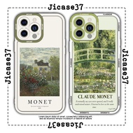 JM Case Monet Square Edge iphone Case Bridge 6plus/6s/6splus/7/7plus/8/8plus/x/xs/11/12/pro/max/plus