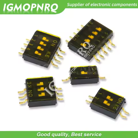 5PCS SMD SMT Slide Type Switch 1P 2P 3P 4P 5P 6P 8P 10P 1.27mm Position Way DIP Black Pitch Toggle S