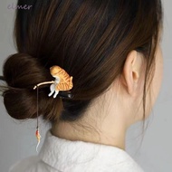 ELMER Wooden Hair Stick, Chinese Style Tassel Hanfu Hairpin, Classical Hanfu Headwear Hair Chopstick Black Sandalwood Hanfu Accessories