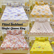 High Quality Fitted cadar sheet Cherry Carrot Clouds rubber around Bed Sheet Soft Super Single Queen