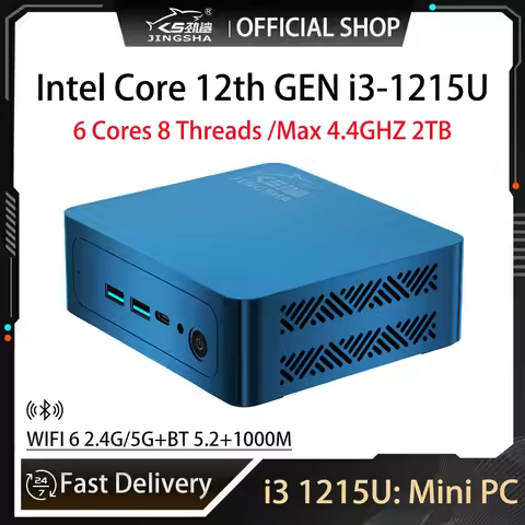 JINGSHA Mini PC 12th GEN Intel Core i3 1215U DDR4 16/32GB DDR4 RAM 512GB/1TB SSD WIFI6+BT5.2 M.2 Win