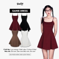 DALLA 2-layer plain square neck strap dress (D44)