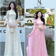 Women's modern ao dai, high quality crepe silk fireworks ao dai size 40 - 76Kg