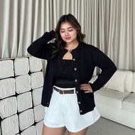 Charlotte Cardigan ━ Cardigan Cable Wanita Big Size/ Plus Size LD100/LD110/LD120/LD130/LD140/LD150
