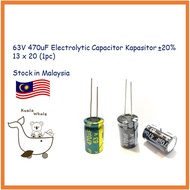 63V 470uF Electrolytic Capacitor Kapasitor Elco ±20%  13x20mm (1pc)