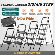 2/3/4/5 Step Extra Wide Anti Slip Foldable Ladder Lightweight Folding Step Stool Sturdy Steel Ladder