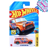 Hot Wheels 67 Austin Mini Van Orange Classic Car Diecast Toy