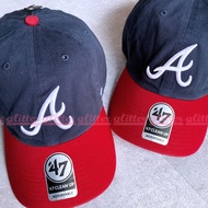 Glitter47brand 47 Clean Up MLB Atlanta Warriors Soft Cloth Baseball Old Cap