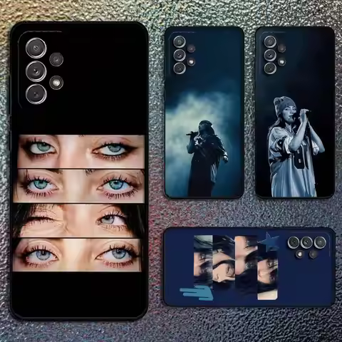 B-Billie L-lovely E-EilishS For Samsung S 25,24,23,22,30,21,10,9,Ultra,Plus,Lite,FE,4,5G Black Soft 