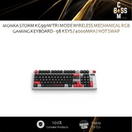 MONKA STORM KG991W TRI MODE WIRELESS MECHANICAL RGB GAMING KEYBOARD - 98 KEYS / 4000MAH / HOT SWAP