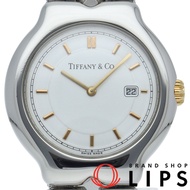 Tiffany & Co.) Tisoro 男士腕錶 M0112 K18YG/SS 白色，拋光，成色極佳 [二手]