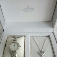 Bulova寶露華 水晶手錶 心形項鍊