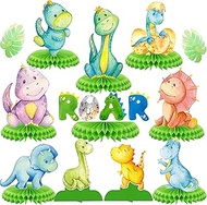 Dinosaur Baby Shower Centerpieces, 12 Pieces Watercolor Design, 8 Honeycomb and 4 Cardstock Bases