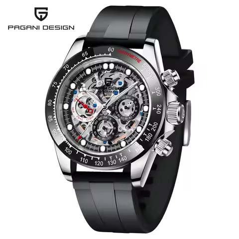 PAGANI DESIGN 1653 Luxury Men's Automatic Mechanical Wristwatch, Diamond Set Design Cool Watch for M