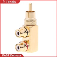 Gun Shape RCA 1 Male to 2 Female AV Audio Video Splitter Adapter Connector