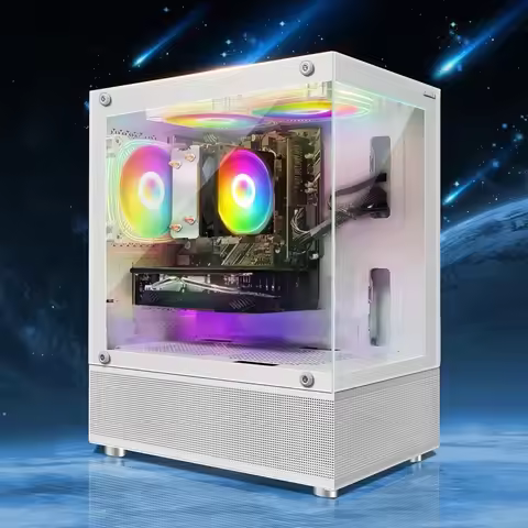 Gaming PC Computer Desktop, AMD Athlon 3000G 3.5G, Radeon RX 580 16G GDDR5, 16G DDR4, 1T SSD, 600M W