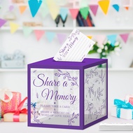 TEMU 51pcs, Floral Plant Theme Memory Card Lottery Box Decoration, Purple Floral Boxes, Suitable For