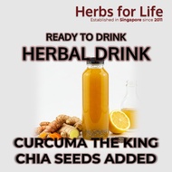 Ready to Drink Herbal Drink: Curcuma the King Chia Seeds Added [Jamu Kunyit Temulawak Jahe]