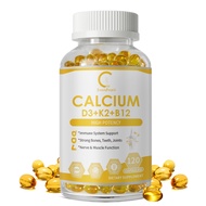Calcium, Vitamins D3+K2 +B12 High content Capsule，Support Bone Health, Promote Heart Health, Joint C