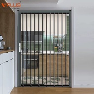 Cửa Xếp Lá Nhựa Ngăn Lạnh Trắng Trong Pha Lê VPLUS Loại Cao Cấp Có Khóa Ngăn Phòng