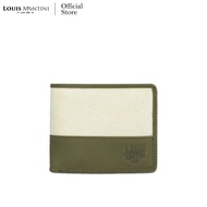 Louis Montini (The Canvas) กระเป๋าสตางค์ผู้ชายหนังวัวแท้ผสมผ้าแคนวาส Mens Wallet TTM124