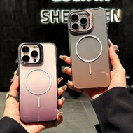Gradient Desert Titanium PC Case Metal Lens Frame Bracket Case for IPhone 13 14 15 16 Pro Max Anti Y