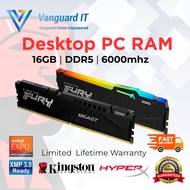 GAMING DESKTOP DDR5 RAM  8GB | 16GB [ 6000 MHz ] CL36/30 KINGSTON HYPERX FURY