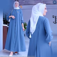 Gauri Maxi Dress Gamis Crinkle Airflow Premium Diamond Polos Baju Wanita Busui