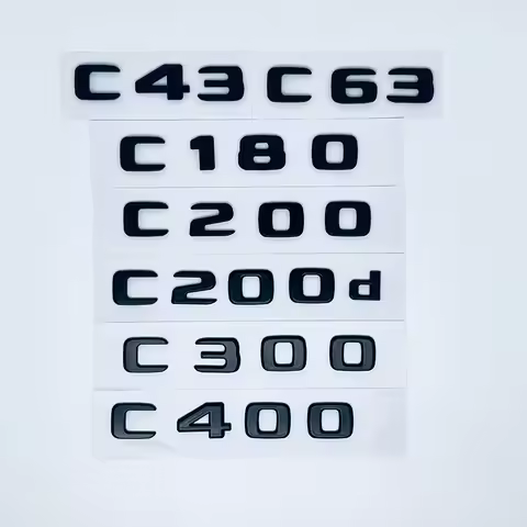 3D ABS Black C63 C43 C180 C220d C300 Logo Letters 4MATIC Badge Car Rear Star Sticker AMG Emblem For