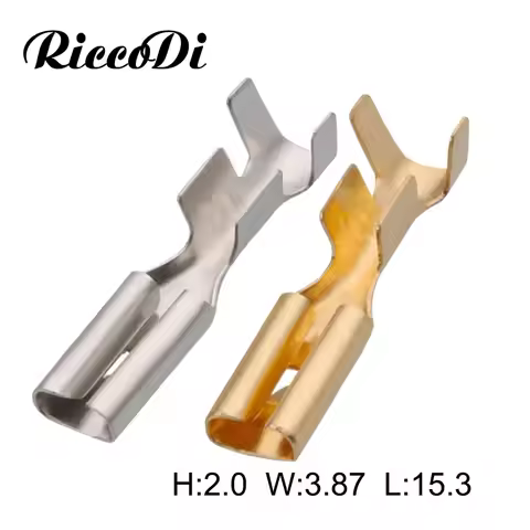 100Pcs 2.8mm Female H62 Brass Tinned Automotive Terminal DJ621-A2.8×0.5A