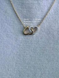 จี้ทอง 18k(750) ❤️ + สร้อยคอ 18” น้ำหนัก 5.29 กรัม เพชรแท้ 0.28 กะรัต