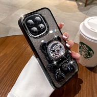 IQOO 13 Pro Phone Case For iQOO 13 13Pro iQOO13 13iQOO 4G 5G 2024 3D Quicksand Bear Plating Bracket