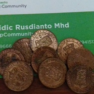 Uang Kuno Koin Logam Setengah SEN 1/2 Cent Nederlandsch Indie 1945