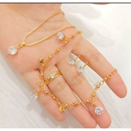 Women's jewelry accessories set single gem titanium fashion full 01 Anti-rust
