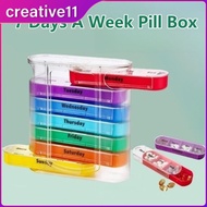 A Weekly Medicine Box Large Capacity Morning And Night 7 Days Rainbow Color Pill Cases Pill Box Medicine Tablet Storage Box creative11