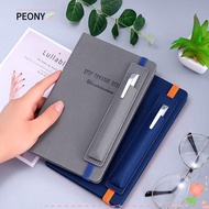 PEONYSG Strap Notebook, Hard Cover Daily Weekly Planner Agenda Book, High Appearance with Pen Insert