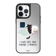 Drop proof CASETI Mirror phone case for iPhone 15 15Pro 15promax 14 14pro 14promax 13 13promax Side printing hard case Cute Laziness Black Cat 12promax iPhone 11 case high-quality