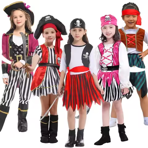 Caribbean pirate character costume, male and female pirate costume, fantasy song, role-playing costu